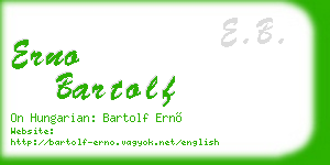 erno bartolf business card